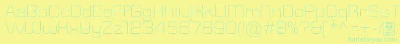 Шрифт TypoSquareLightDemo – зелёные шрифты на жёлтом фоне