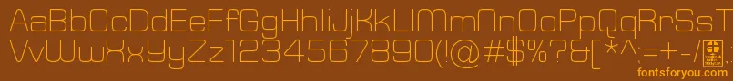 Шрифт TypoSquareLightDemo – оранжевые шрифты на коричневом фоне