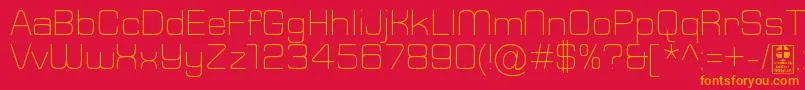 TypoSquareLightDemo Font – Orange Fonts on Red Background