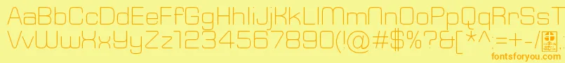 TypoSquareLightDemo-Schriftart – Orangefarbene Schriften auf gelbem Hintergrund