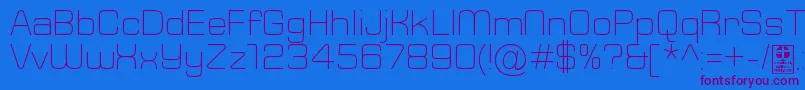 TypoSquareLightDemo-Schriftart – Violette Schriften auf blauem Hintergrund