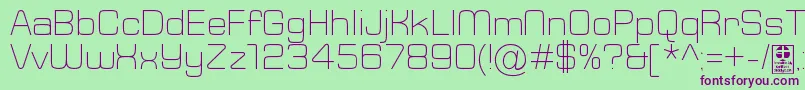 Czcionka TypoSquareLightDemo – fioletowe czcionki na zielonym tle
