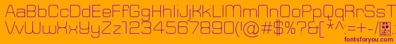 TypoSquareLightDemo Font – Purple Fonts on Orange Background