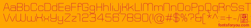 TypoSquareLightDemo Font – Red Fonts on Orange Background