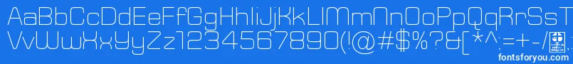 TypoSquareLightDemo-fontti – valkoiset fontit sinisellä taustalla