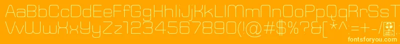 TypoSquareLightDemo Font – Yellow Fonts on Orange Background