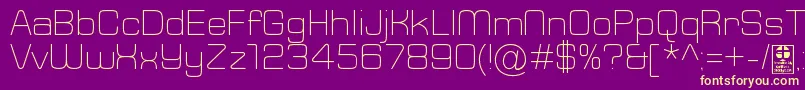 TypoSquareLightDemo Font – Yellow Fonts on Purple Background