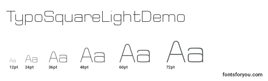 Размеры шрифта TypoSquareLightDemo