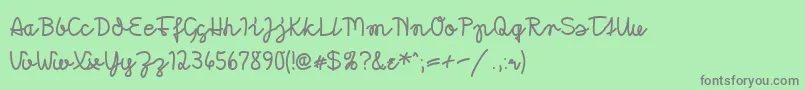 フォントMoradoFelt – 緑の背景に灰色の文字