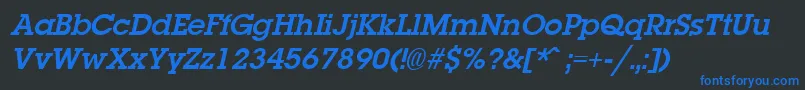 LaplandBoldItalic Font – Blue Fonts on Black Background