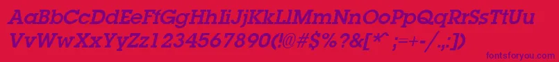 LaplandBoldItalic Font – Purple Fonts on Red Background