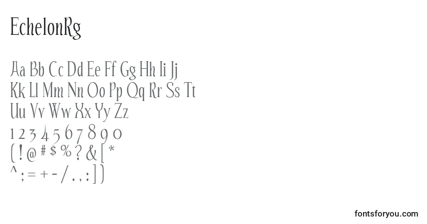 Czcionka EchelonRg – alfabet, cyfry, specjalne znaki