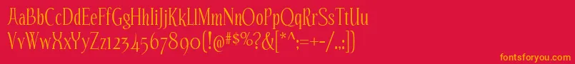 EchelonRg Font – Orange Fonts on Red Background