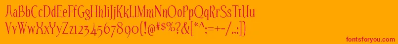 EchelonRg Font – Red Fonts on Orange Background