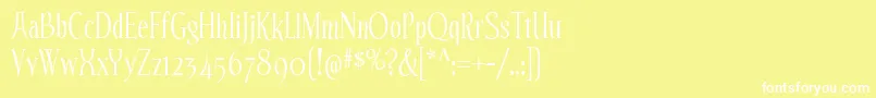 EchelonRg-Schriftart – Weiße Schriften auf gelbem Hintergrund
