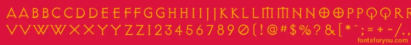 ExocetLight-Schriftart – Orangefarbene Schriften auf rotem Hintergrund