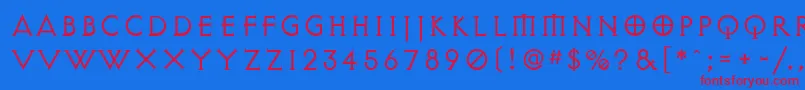 フォントExocetLight – 赤い文字の青い背景