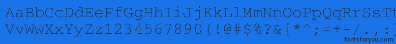 Courierroughc Font – Black Fonts on Blue Background