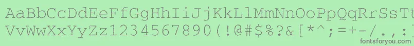 フォントCourierroughc – 緑の背景に灰色の文字