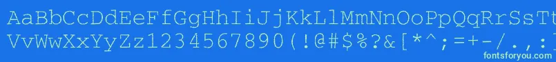 Courierroughc Font – Green Fonts on Blue Background