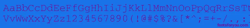 Courierroughc Font – Purple Fonts on Blue Background