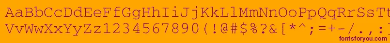 Courierroughc Font – Purple Fonts on Orange Background