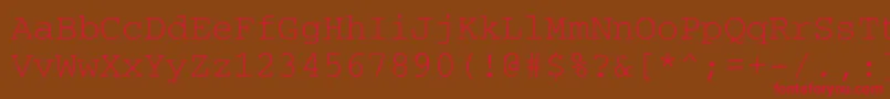 Courierroughc Font – Red Fonts on Brown Background