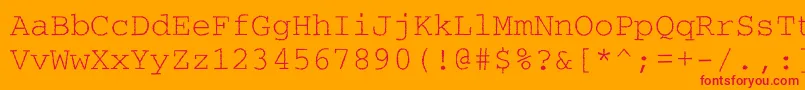 フォントCourierroughc – オレンジの背景に赤い文字