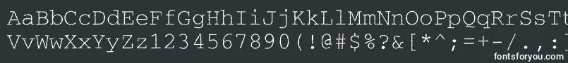 Шрифт Courierroughc – белые шрифты на чёрном фоне
