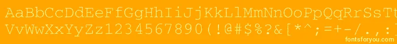 Courierroughc Font – Yellow Fonts on Orange Background