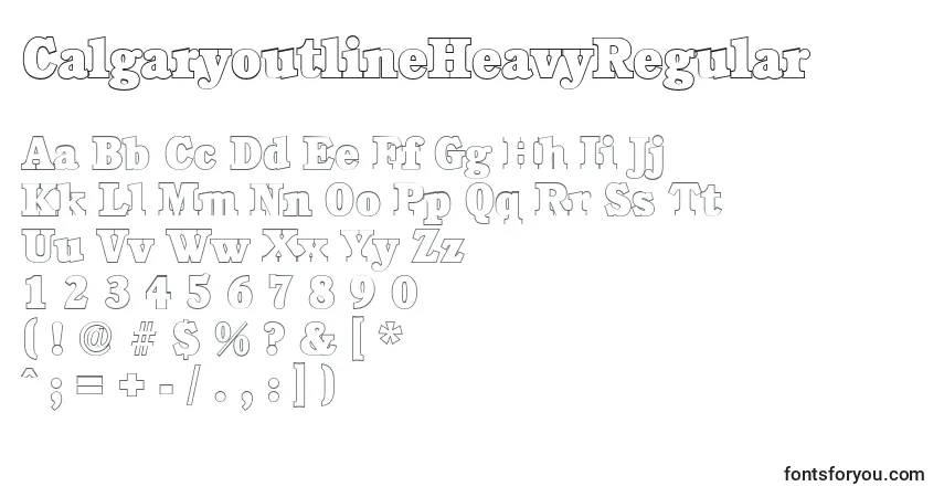 Шрифт CalgaryoutlineHeavyRegular – алфавит, цифры, специальные символы