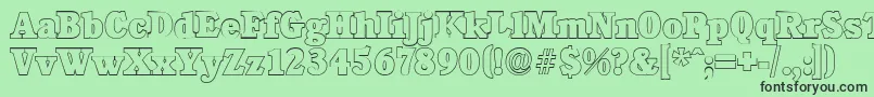 フォントCalgaryoutlineHeavyRegular – 緑の背景に黒い文字