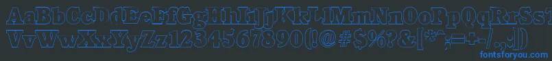 CalgaryoutlineHeavyRegular Font – Blue Fonts on Black Background