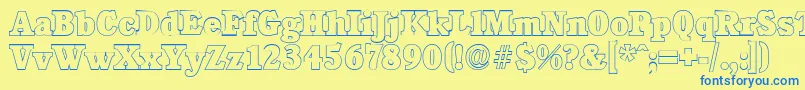 CalgaryoutlineHeavyRegular Font – Blue Fonts on Yellow Background