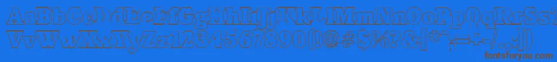 CalgaryoutlineHeavyRegular Font – Brown Fonts on Blue Background