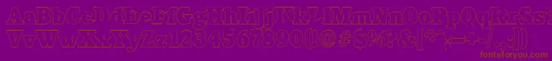 CalgaryoutlineHeavyRegular Font – Brown Fonts on Purple Background