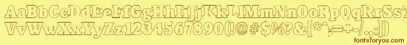 CalgaryoutlineHeavyRegular Font – Brown Fonts on Yellow Background