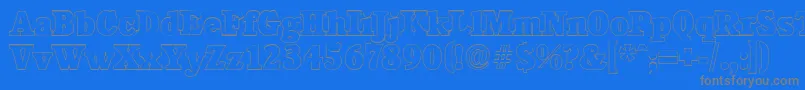 CalgaryoutlineHeavyRegular Font – Gray Fonts on Blue Background