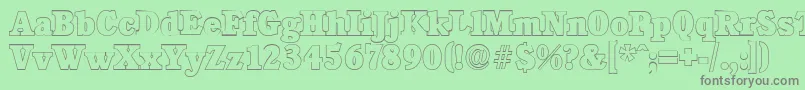 CalgaryoutlineHeavyRegular Font – Gray Fonts on Green Background