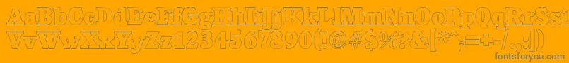 フォントCalgaryoutlineHeavyRegular – オレンジの背景に灰色の文字