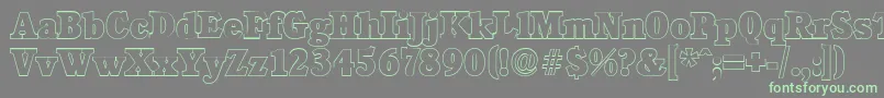 CalgaryoutlineHeavyRegular Font – Green Fonts on Gray Background