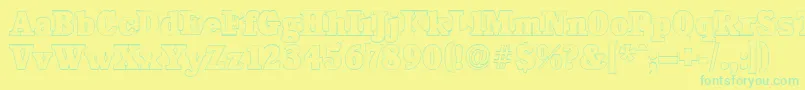 CalgaryoutlineHeavyRegular Font – Green Fonts on Yellow Background