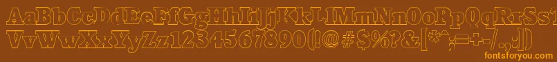 CalgaryoutlineHeavyRegular Font – Orange Fonts on Brown Background