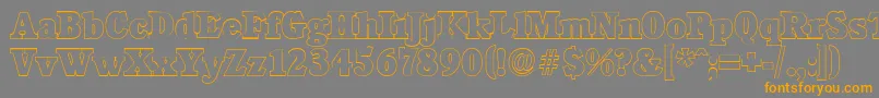 Шрифт CalgaryoutlineHeavyRegular – оранжевые шрифты на сером фоне