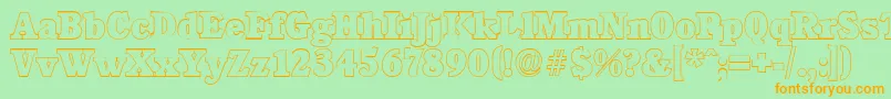 CalgaryoutlineHeavyRegular Font – Orange Fonts on Green Background