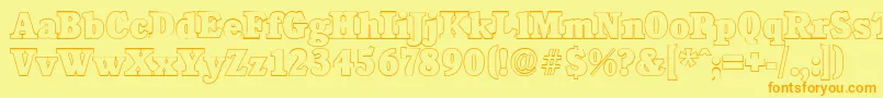 CalgaryoutlineHeavyRegular Font – Orange Fonts on Yellow Background