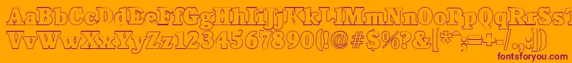 CalgaryoutlineHeavyRegular Font – Purple Fonts on Orange Background