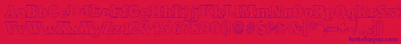 Fonte CalgaryoutlineHeavyRegular – fontes roxas em um fundo vermelho