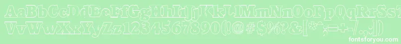 Шрифт CalgaryoutlineHeavyRegular – белые шрифты на зелёном фоне