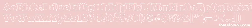 Fonte CalgaryoutlineHeavyRegular – fontes brancas em um fundo rosa
